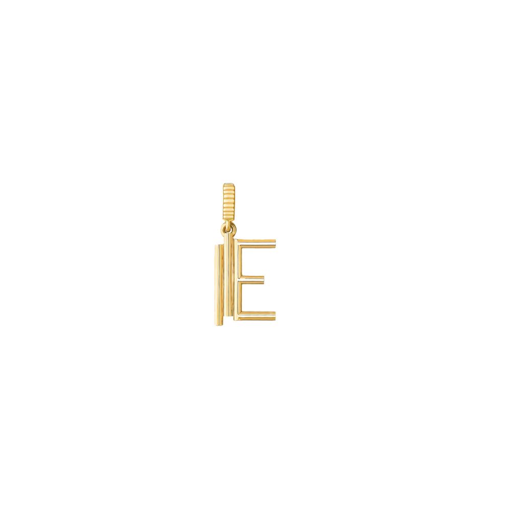 Viltier 18k Yellow Gold Alpha-Edge Letter "E" Charm